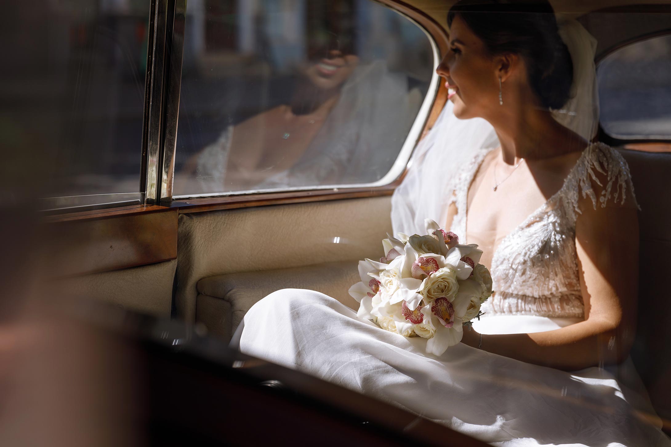 bride groom waiting for church